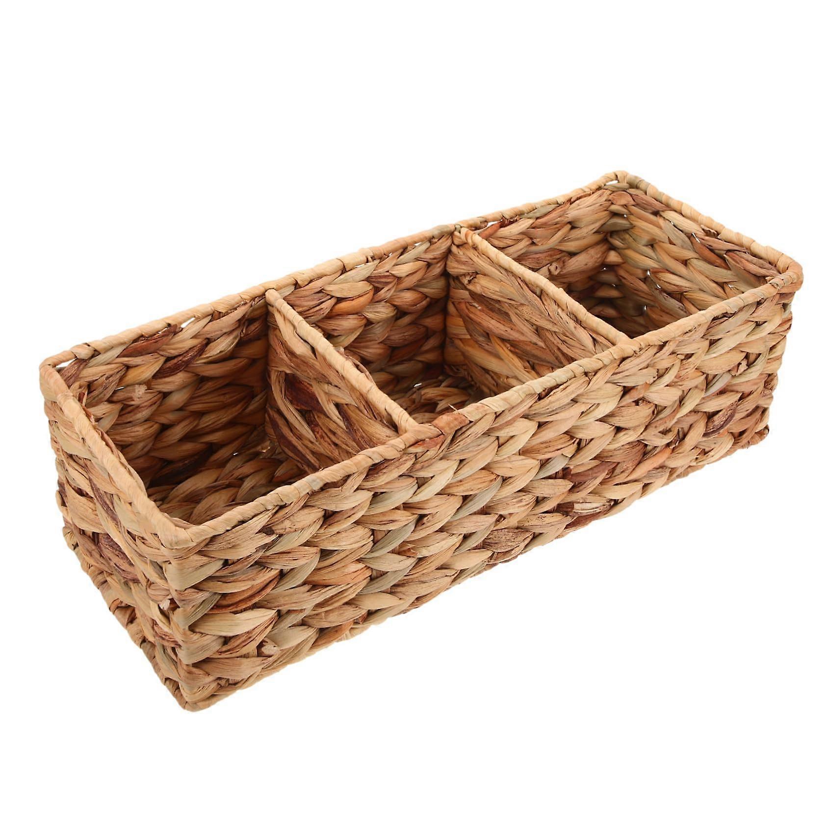 Sundries Container Woven Utensil Holder Straw Basket For Toilet Tank Table Storage Basket