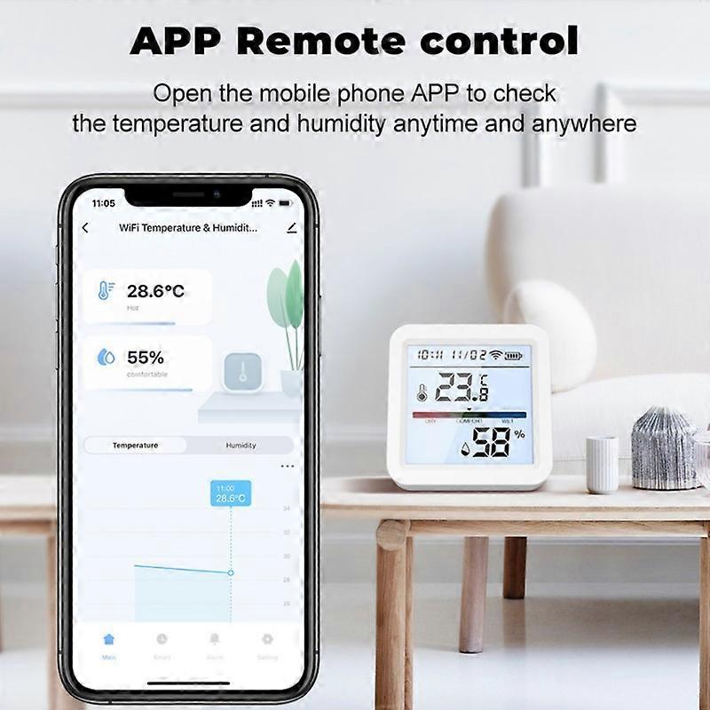 Smart WiFi & Zigbee Humidity Temperature Sensor with Backlight