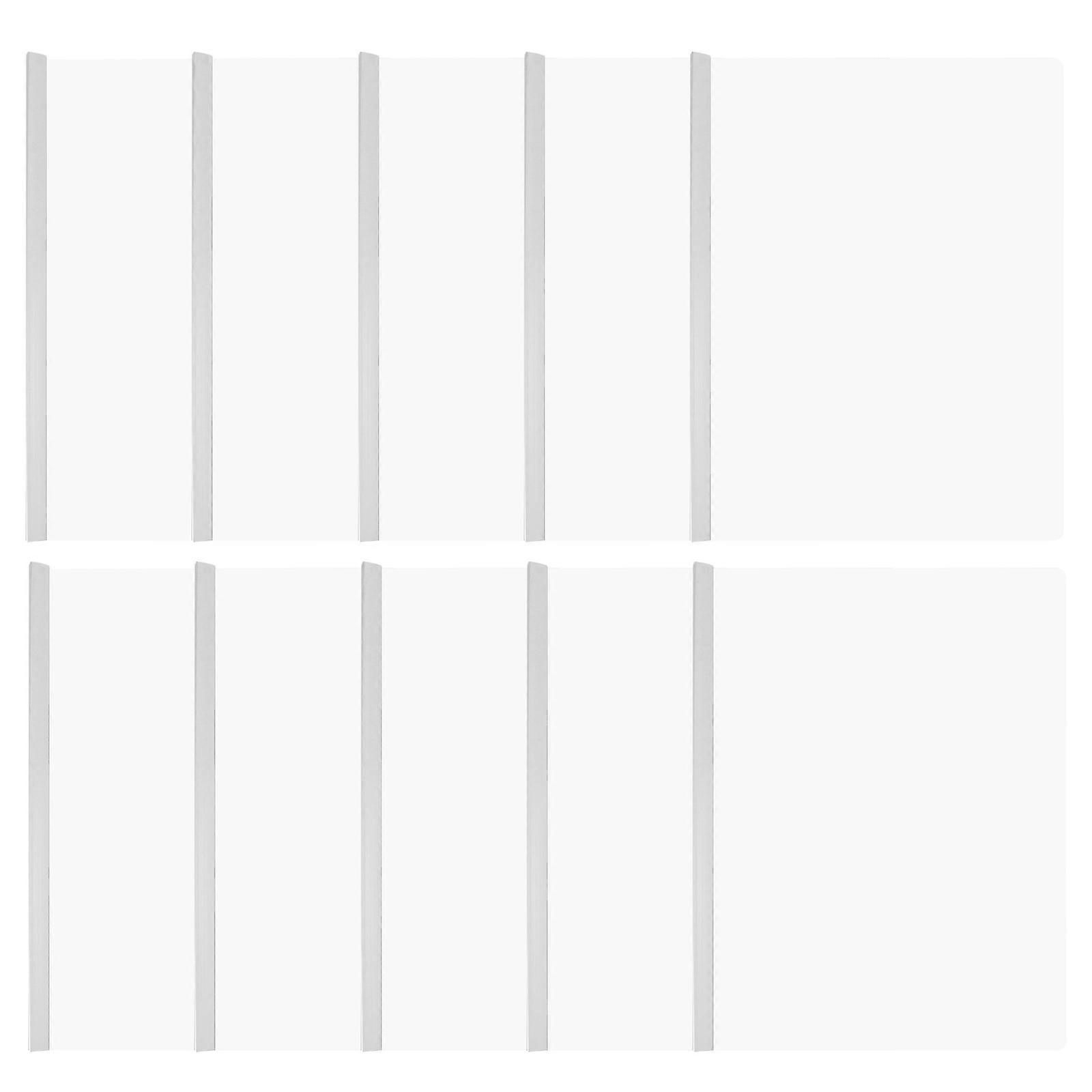 10pcs File Folder Sliding Bar Covers Transparent Resume Presentation File Organizer Binder Type Folder for A4 Size Paper White Bar
