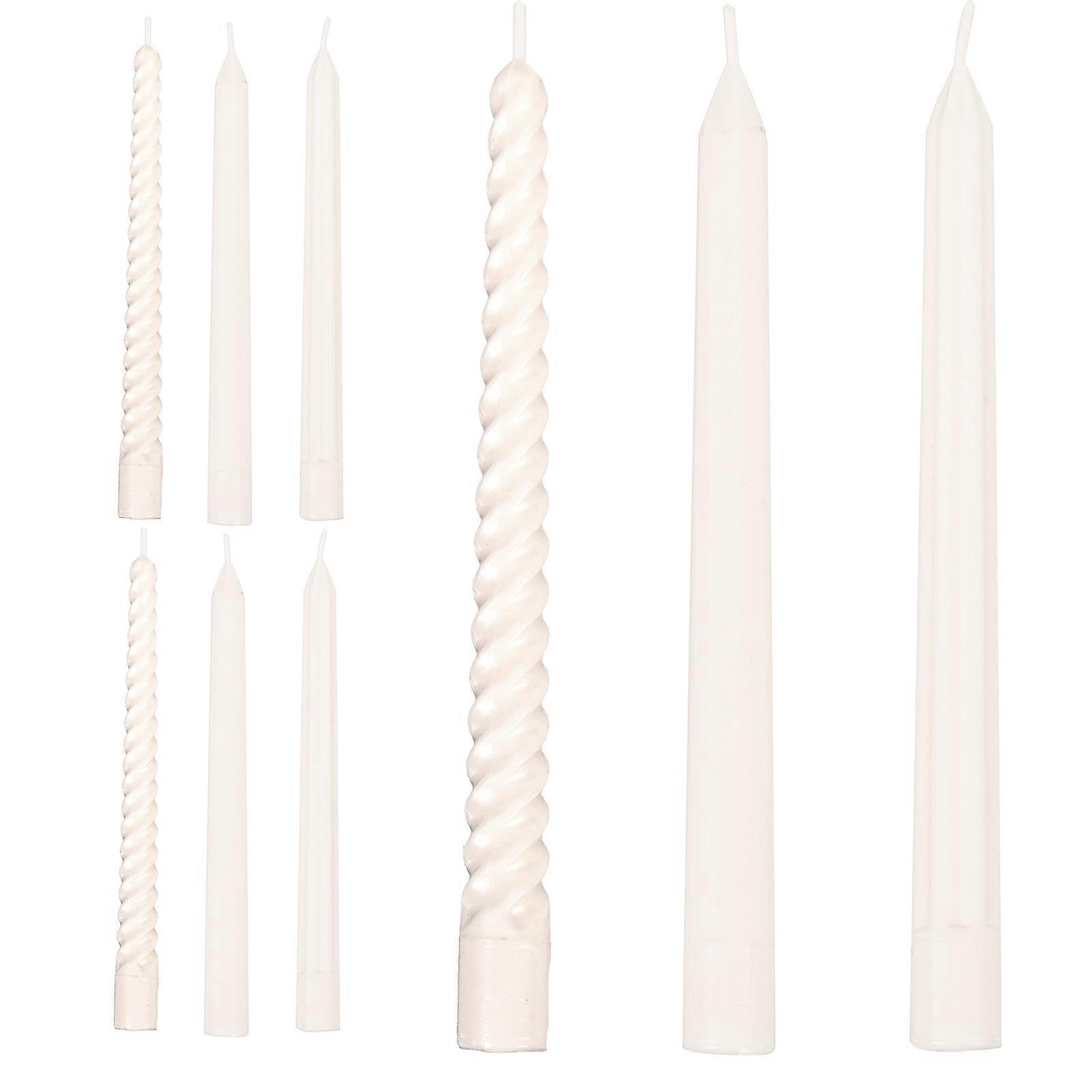 9Pcs Simulate Candle Models Prop Shooting Toys for Game Play with White Plastic Material