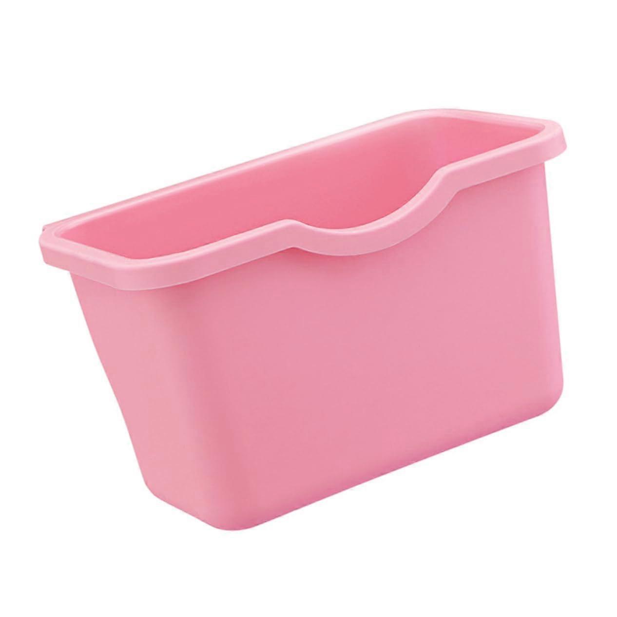 Pink Hanging Kitchen Trash Can Plastic Cabinet Door Waste Bin Space Saving Recycling Container