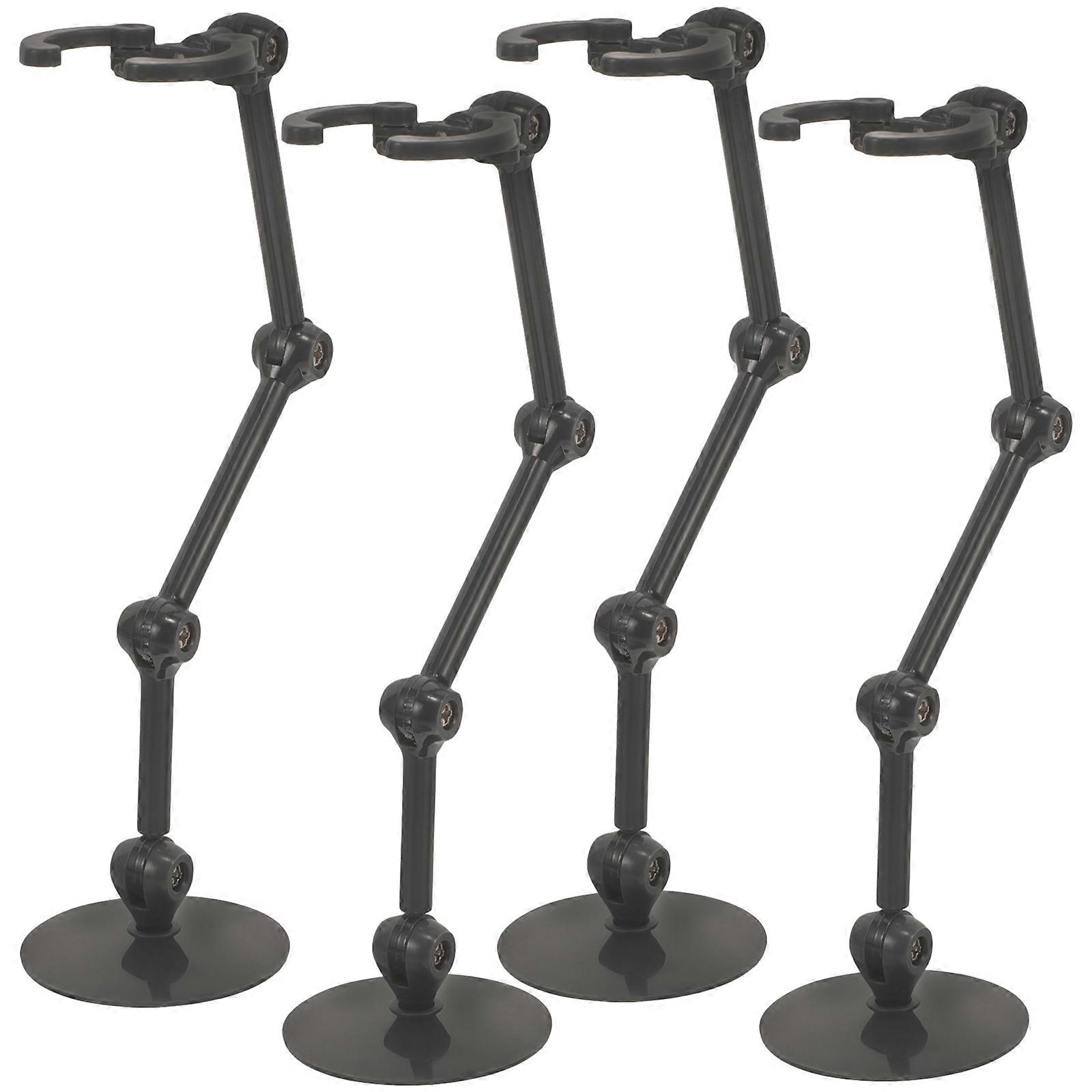 Black Action Figure Stand for Display Holder Including 16Pcs Set