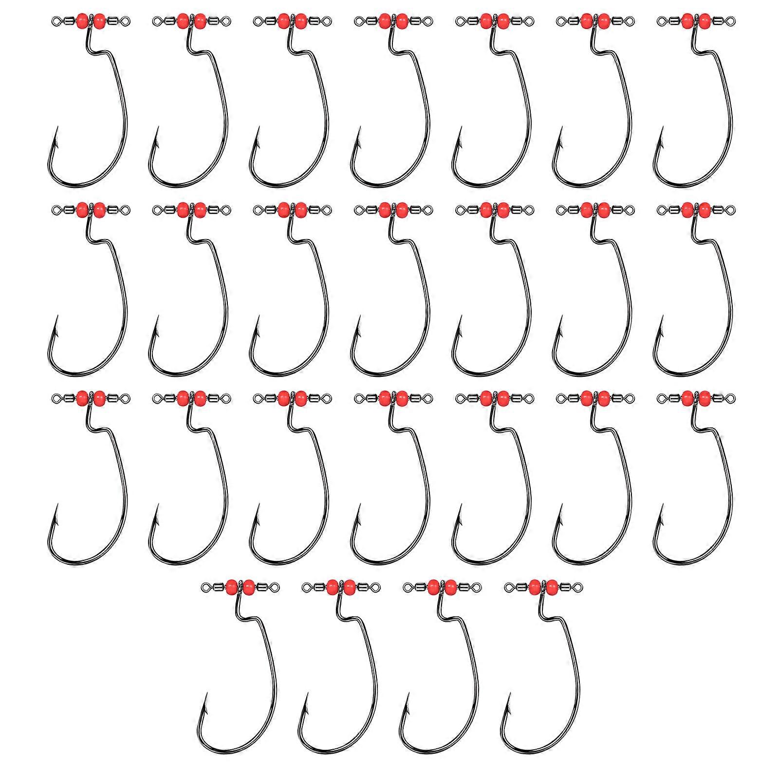 Saltwater Fishing Tackle Drop Shot Hook with Swivels Wide Gaps Barbed Hook In Line Drop Shot Rig Quick Install Fish Hook Multicolor