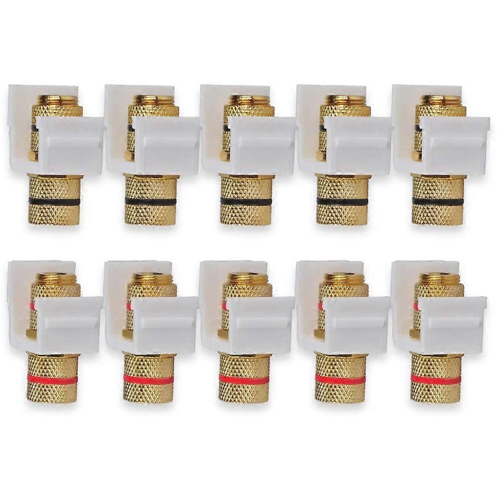 Speaker Post Snap-in Banana Keystone Jack - White, 10Pcs