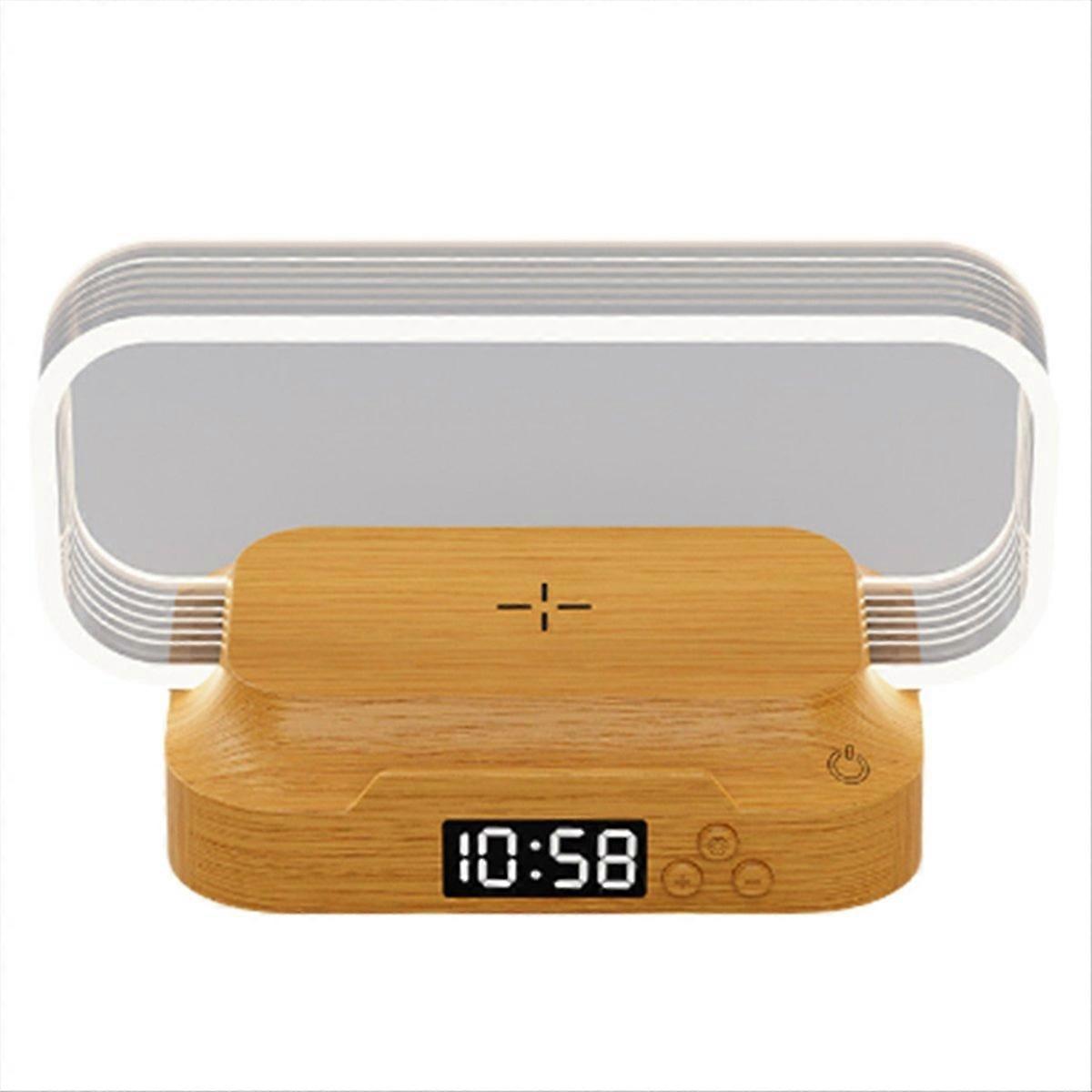 Bedside Night Light with Alarm Clock for Bedroom Touch Lamp