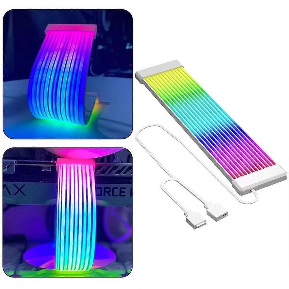 jixopn 5V 3Pin RGB LED Light Strip Bar 8Pin 24Pin PSU RGB Cable Extensions Flexible LED Strip Light DIY Kit for Computer Power Supply
