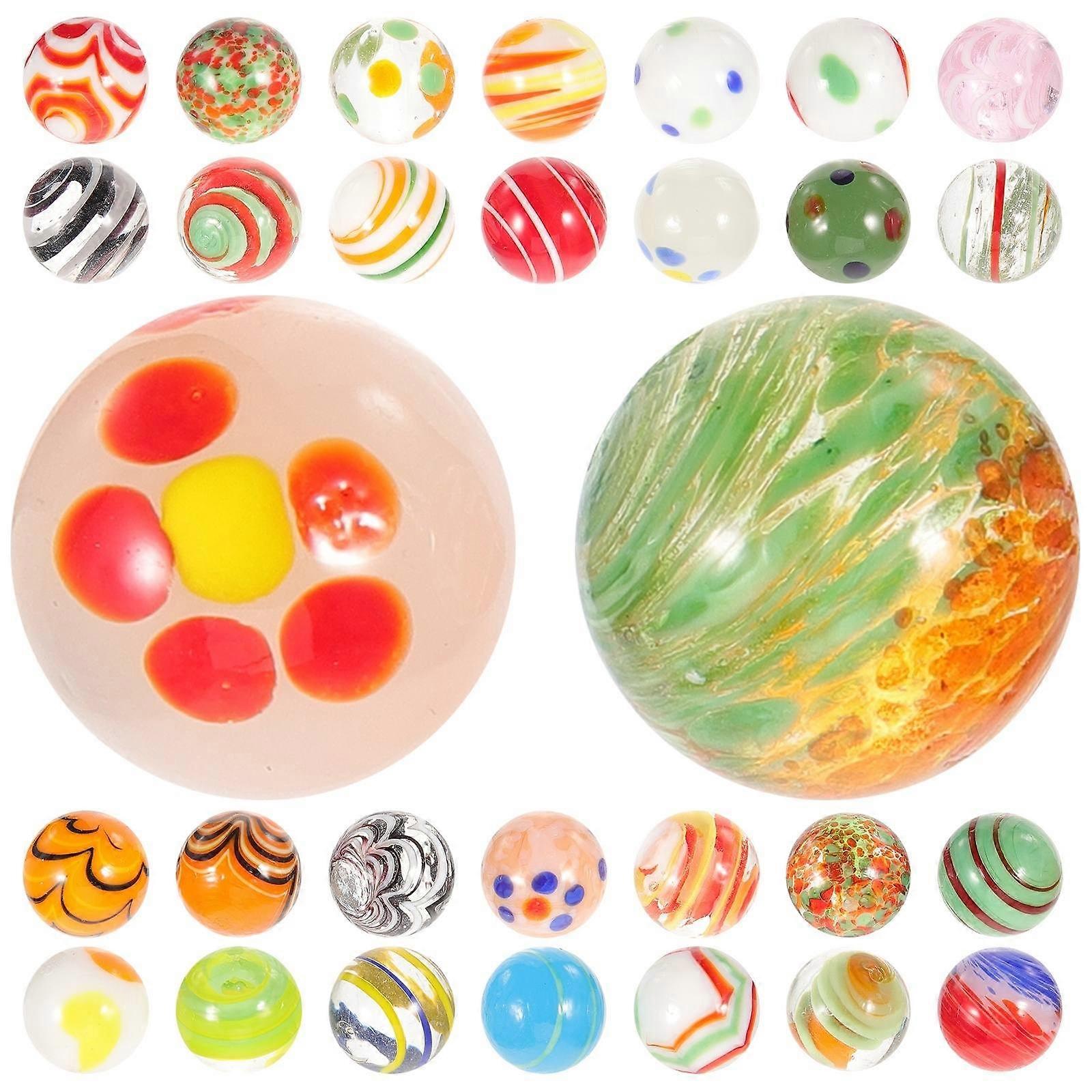 30ピースラウンドビー玉色ガラスビー玉子供ガラスボール遊び道具小さな色付きビー玉