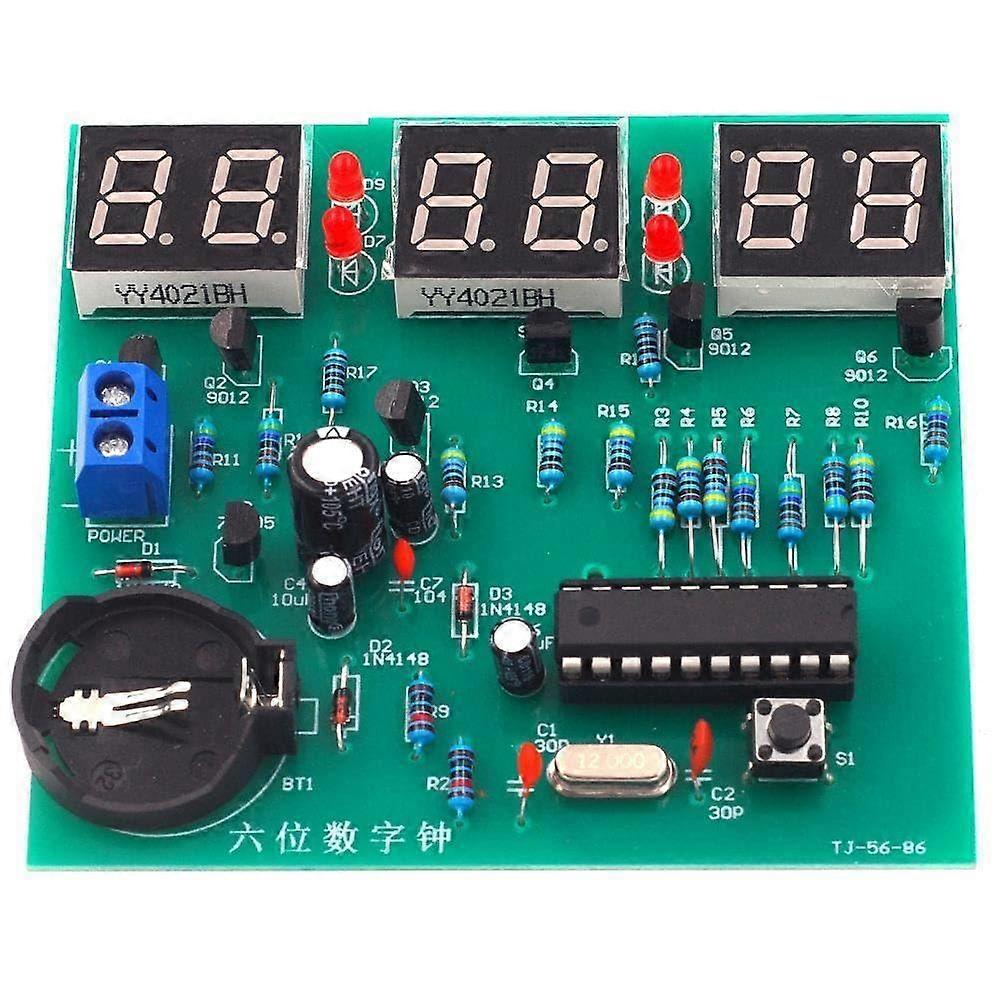 DIY Digital LED Clock Kit with Bright 6 Digit Display and Accurate Microcontroller Timekeeping
