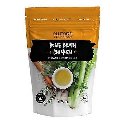 Bluebird Instant Beverage Mix Chicken Bone Broth No Salt Added, 200 Grams (Case Of 6)