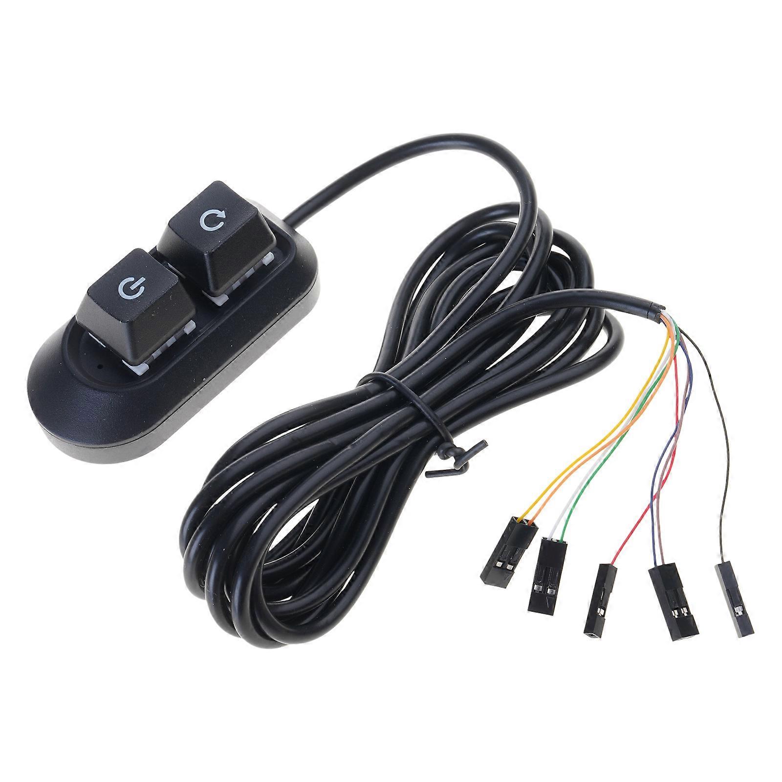 PC Power Switching with LED Indicators Multifunctional Desktop Power Button for Easy Boot and Reset Control Multicolor