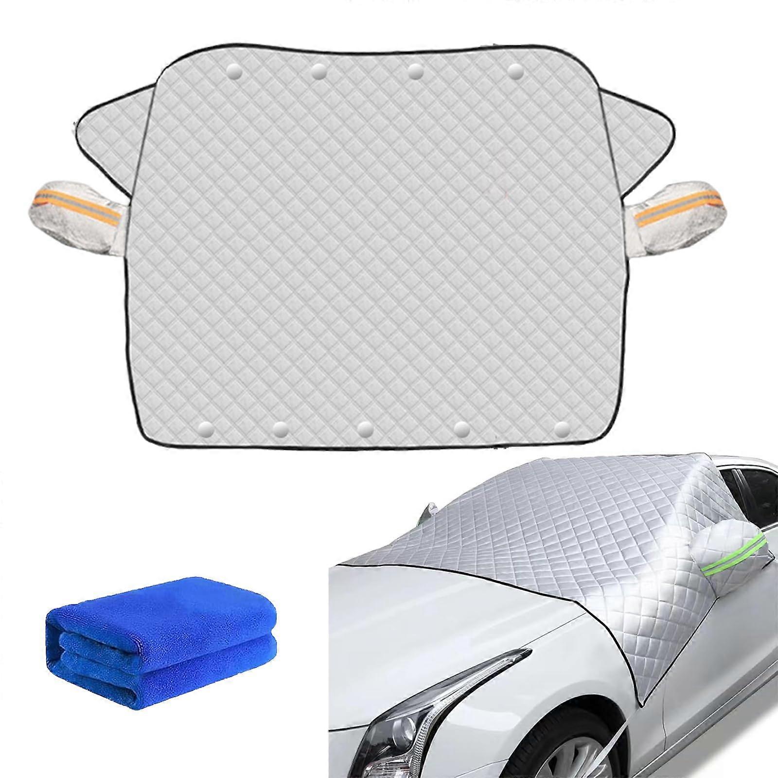 4Layer Magnetic Windshield Snow Cover for Cars with Side Window and Mirror Protection