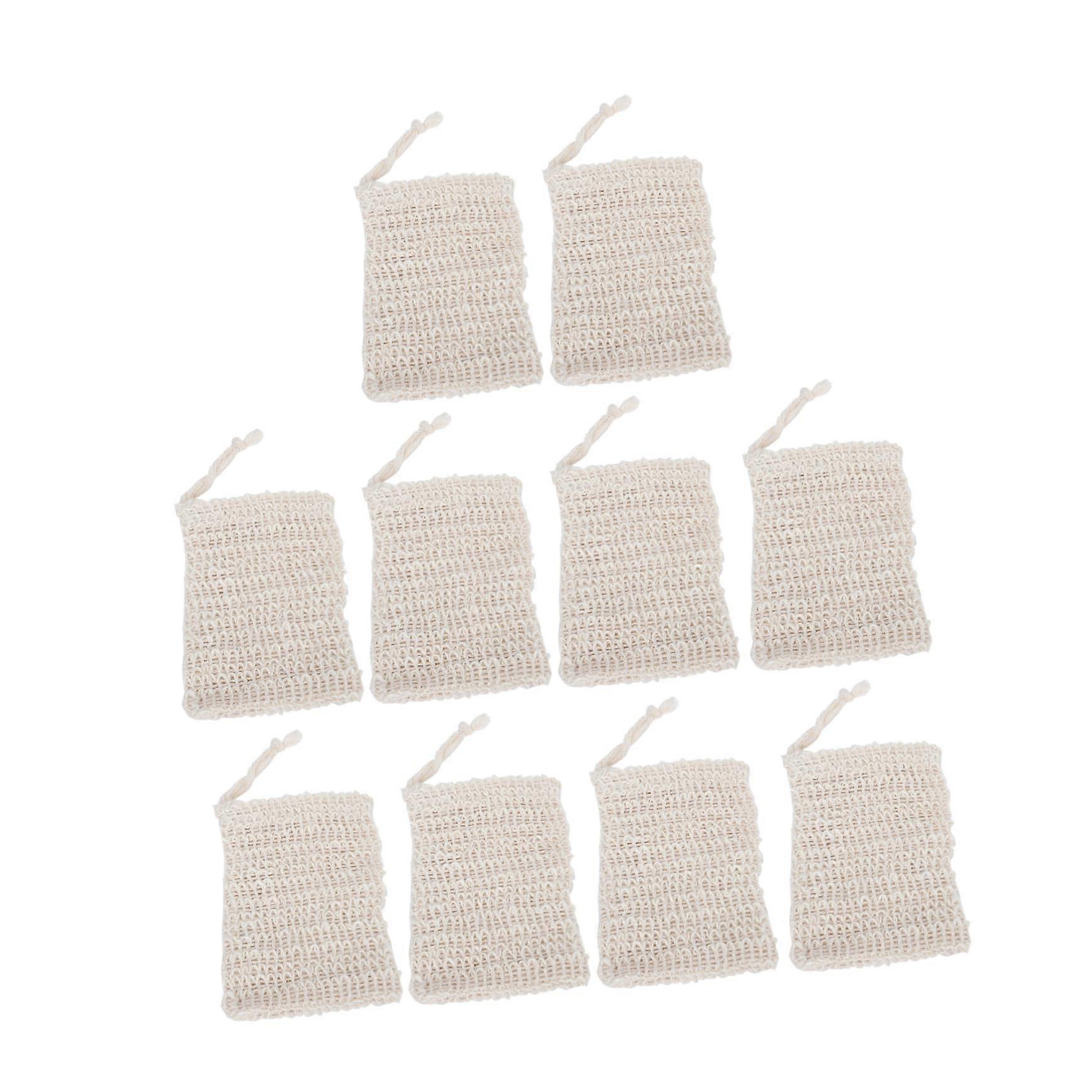 10pcs Exfoliating Soap Bag with Drawstring Hanging Mesh for Shower, Rich Foaming and Gentle Skin Care