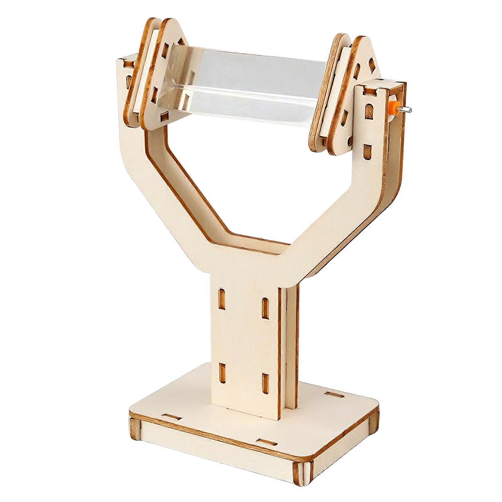 Triangular Prism Wooden Stand Set Light Reflection Demonstrations Tool Physics Optics Experiment for School Lab Multicolor