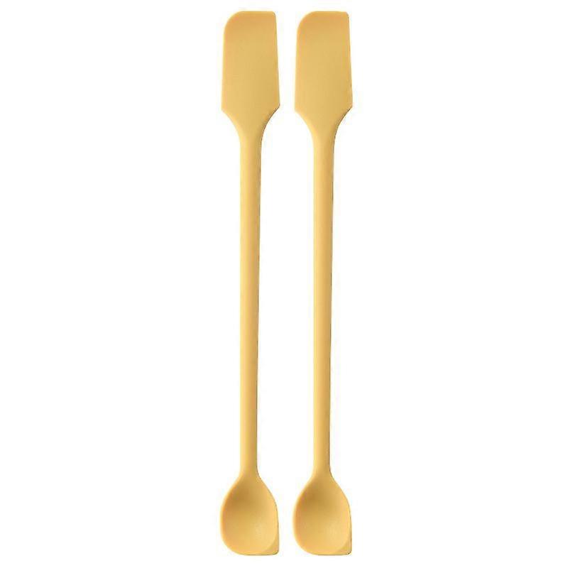 1/2Pc Mini Silicone Scraper Double End Two In One Spatula For Jam Seasoning Wooden Handmade Coconut Spoon