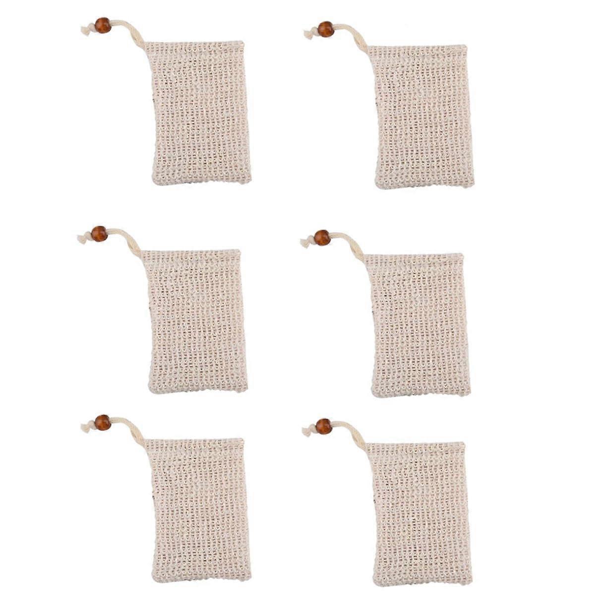 6pcs Mesh Soap Saver Bag for Shower with Drawstring, Gentle Exfoliation and Rich Foam