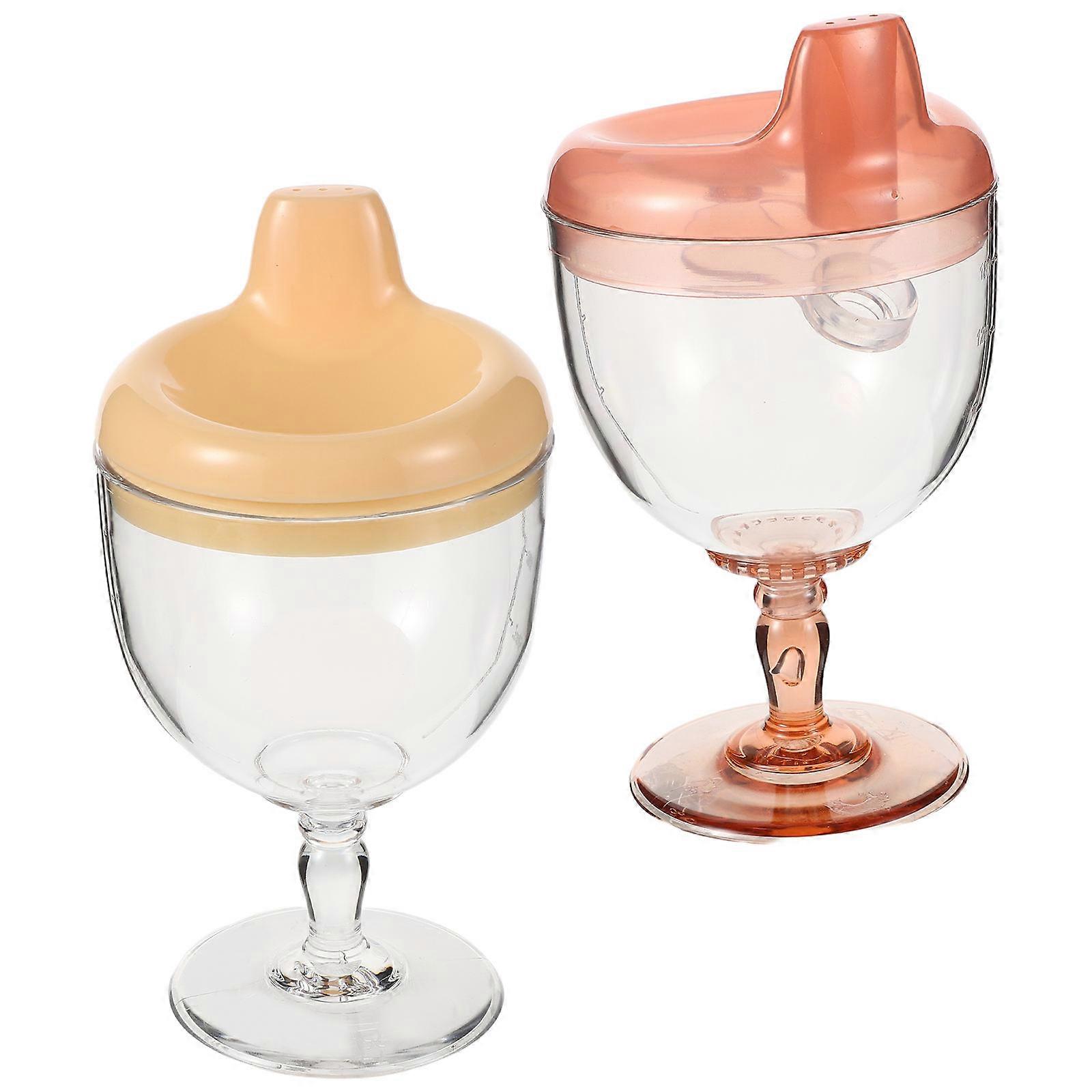 Assorted Color High Footed Cup Plastic Water Cup for Kids 2Pcs Supply