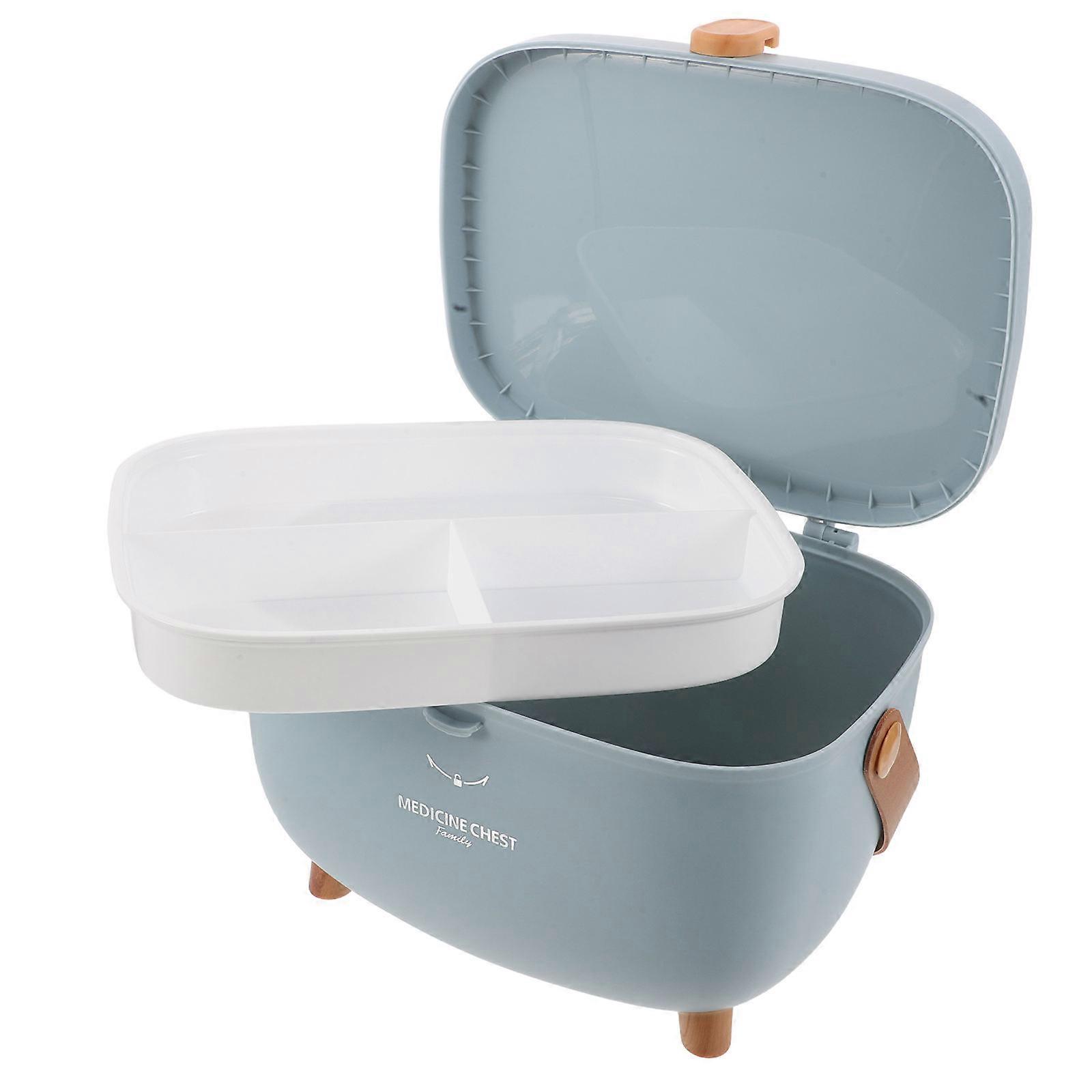 Medicine Storage Box Organizer with Handle for Portable Use