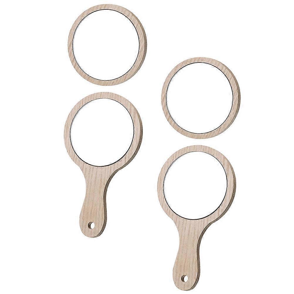 Handheld Mirror Convenient Makeup Mirror for Home Use 12Pcs Beige Set