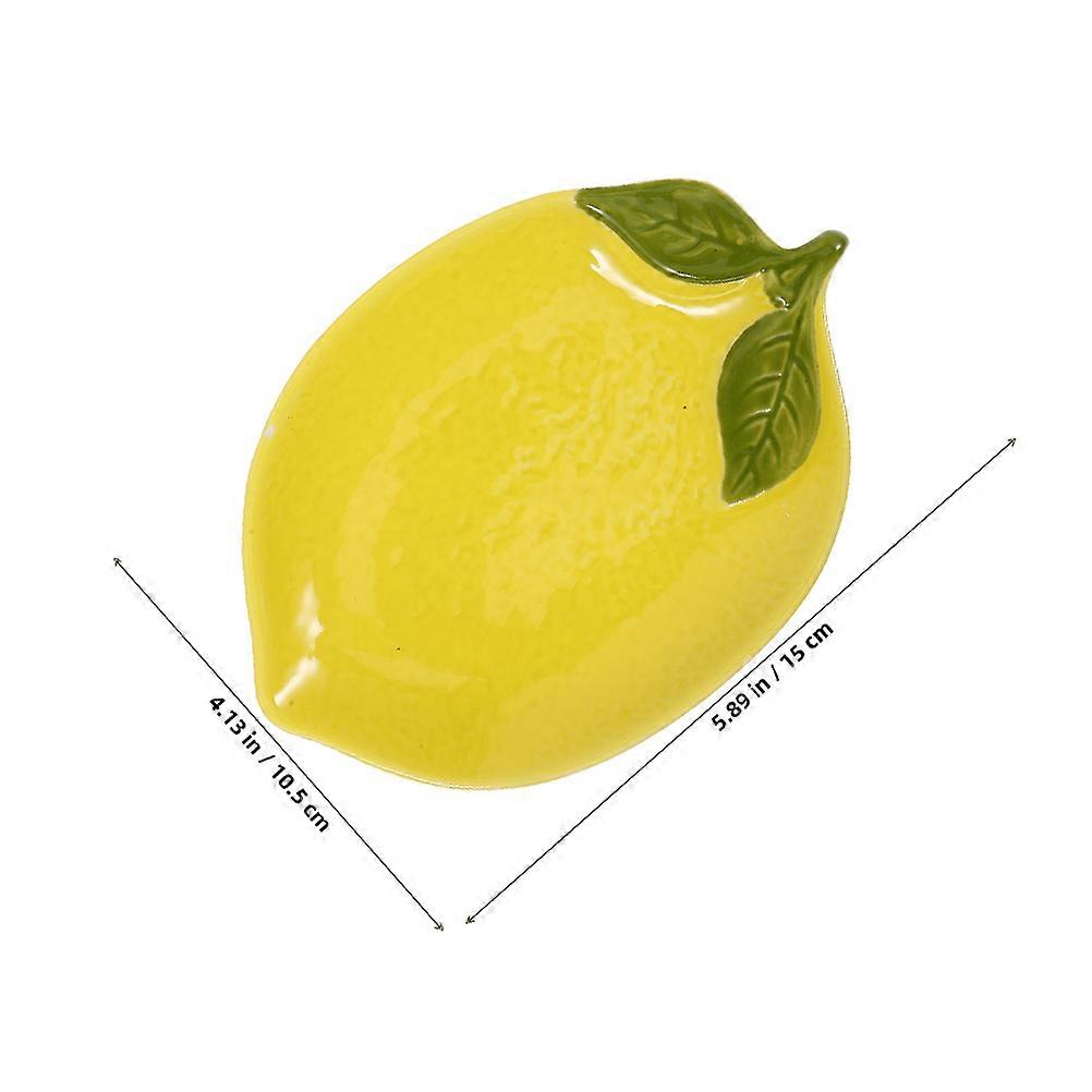 Ceramic Dish Lemon Plate for Appetizer Serving Dish in Yellow
