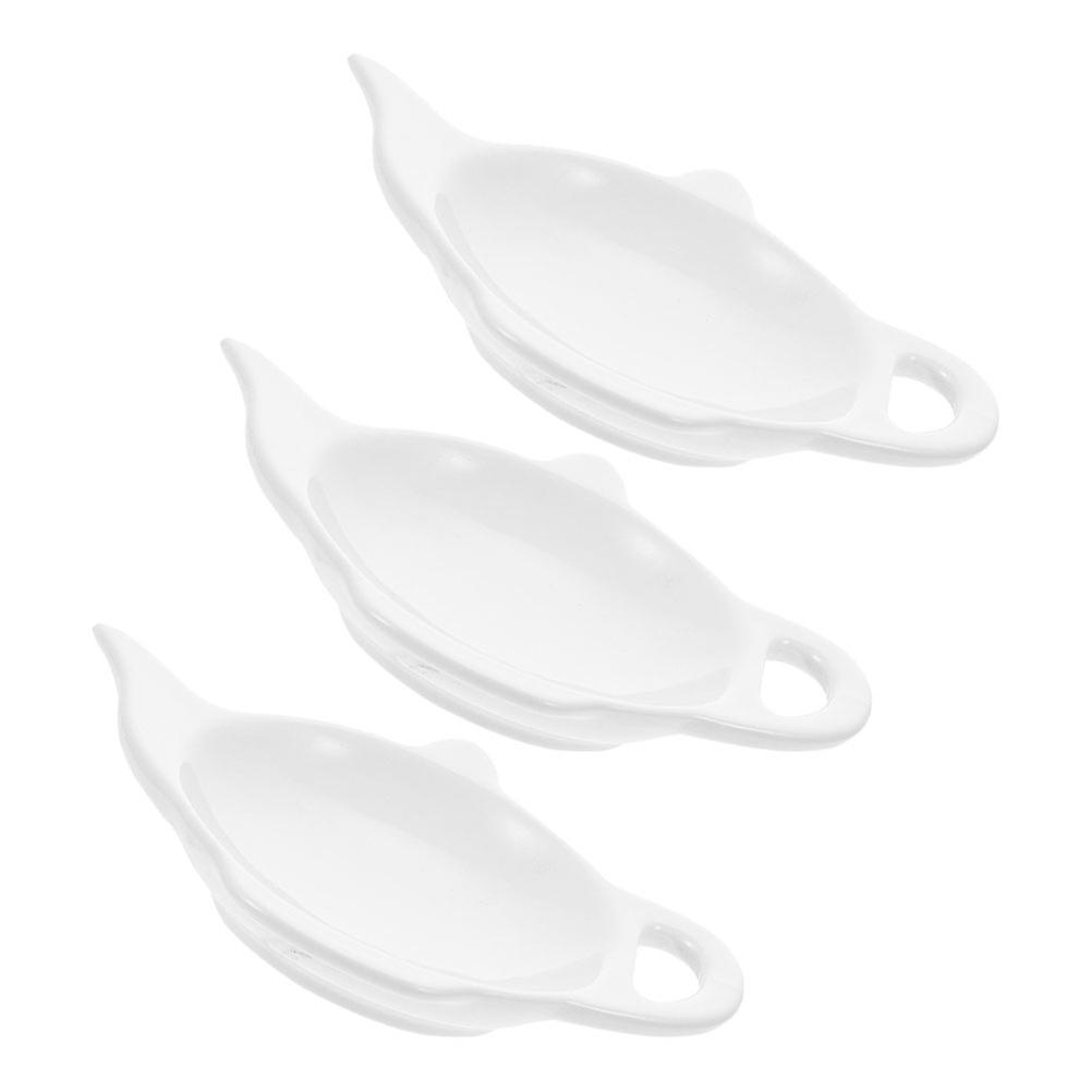 Tea Bag Holder Teapot Shaped Ceramic for Holding Tea Bag 3Pcs Set