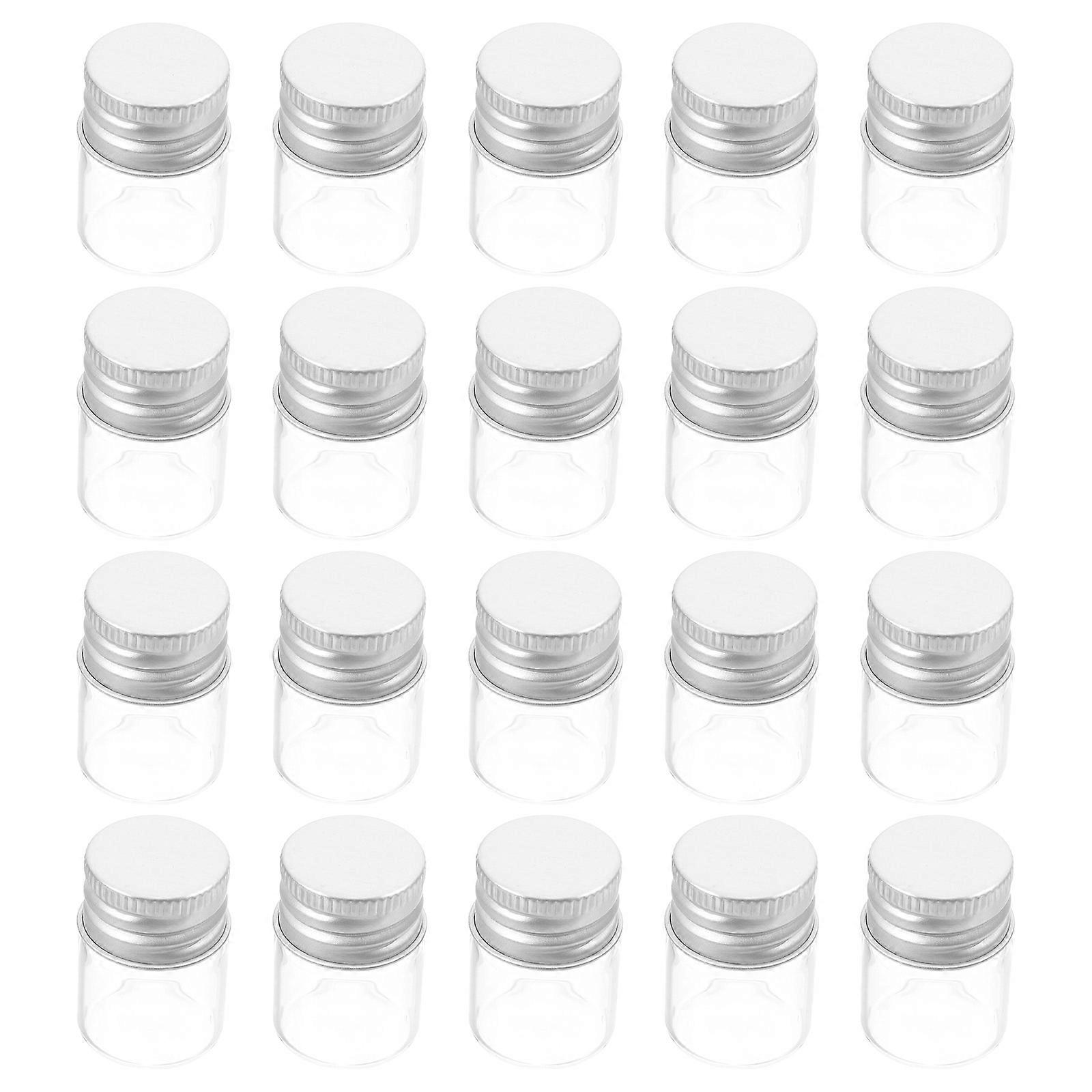 Transparent Mini Message Bottle for Storage 20Pcs Glass Vials with Caps