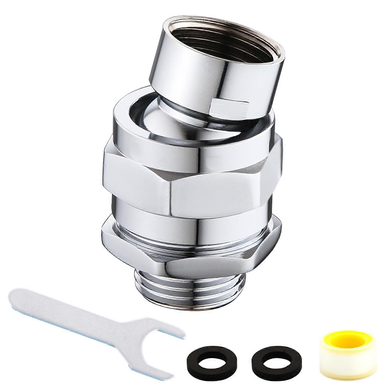 Shower Head Swivel Adapter 360° Rotation Solid Brass Adjustable Arm Connector Universal G1/2