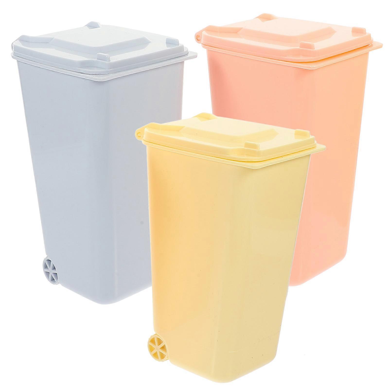 Table Trash Can Mini Garbage Container for Storage 4Pcs Colored Desk Bins