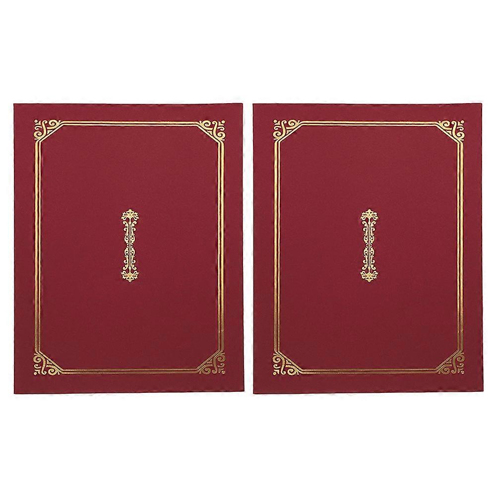 Presentation Folders Dark Red Paper Diploma Covers for Document 8Pcs