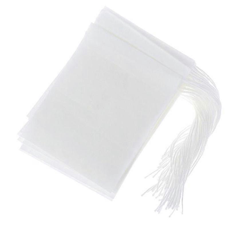 100Pcs/Lot Tea Bag Filter Paper Bags Empty Drawstring Teabags for Herb Tea