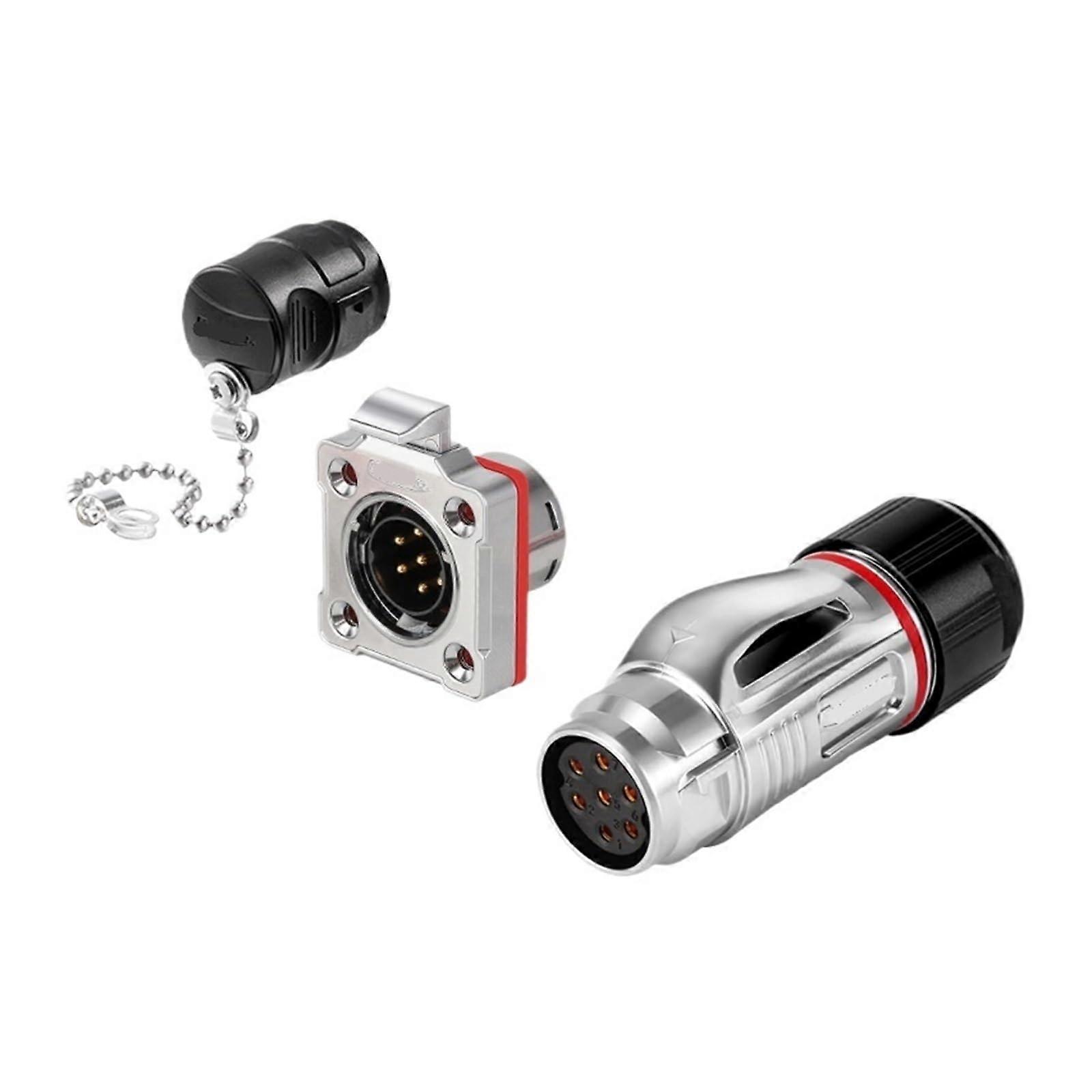 Aviation Plug BD20 Metal Straight Plug 214 Core Reverse Mount Solar Automation Industrial Connector 7 Core 5V