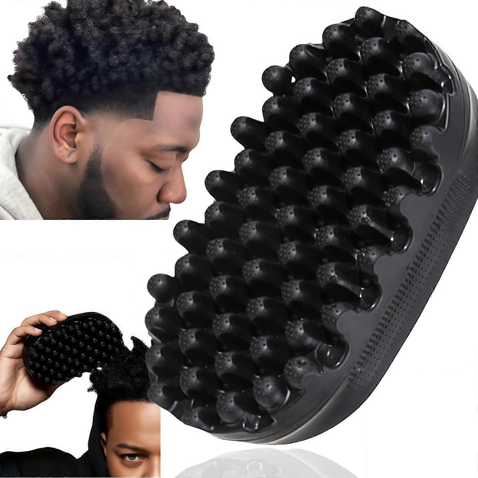 Afro Hair Sponge Twist Brush for Defined Curls, Washable with Ergonomic Rubber Grip for Men