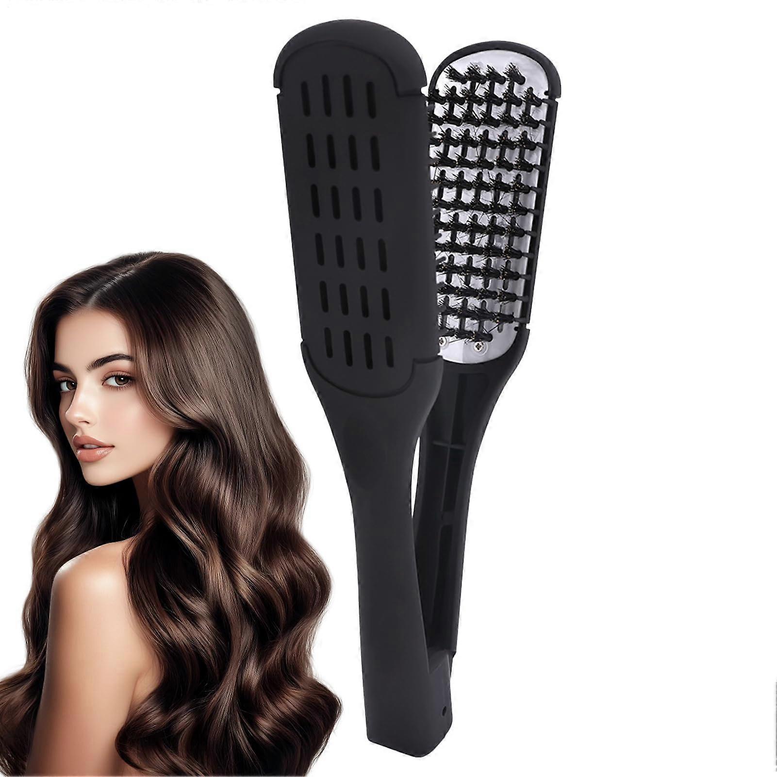 Hair Straightening Brush with Ceramic Fast Heat, AntiSlip Grip, Static Styling Comb