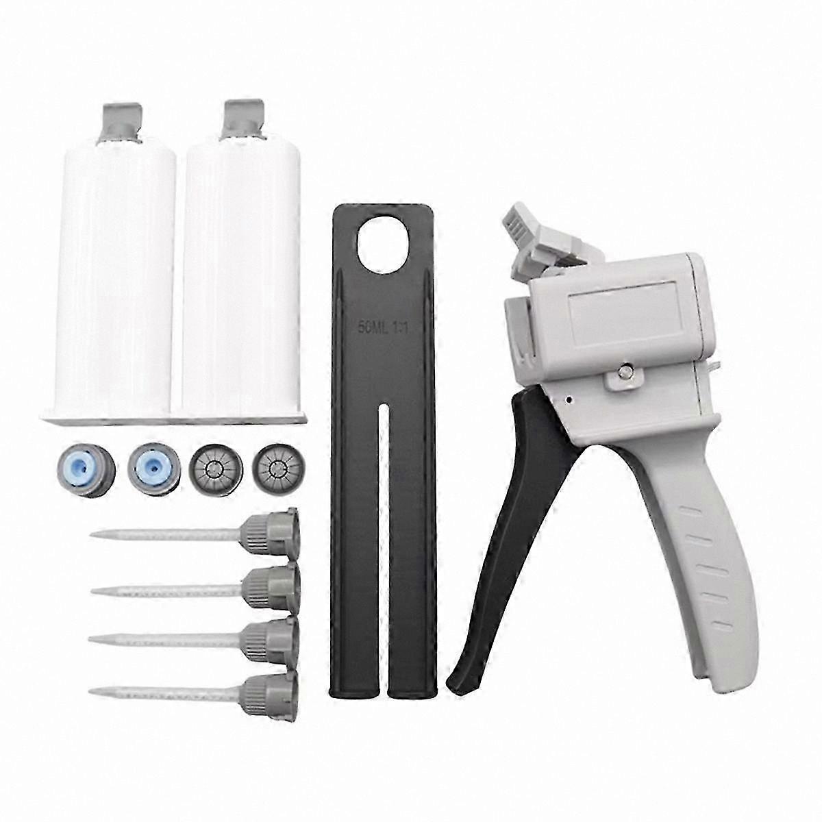 50ml Two-Part Epoxy Resin Adhesive Kit with 4 Mixing Tips and 2 Dual Cartridges for Dispensing