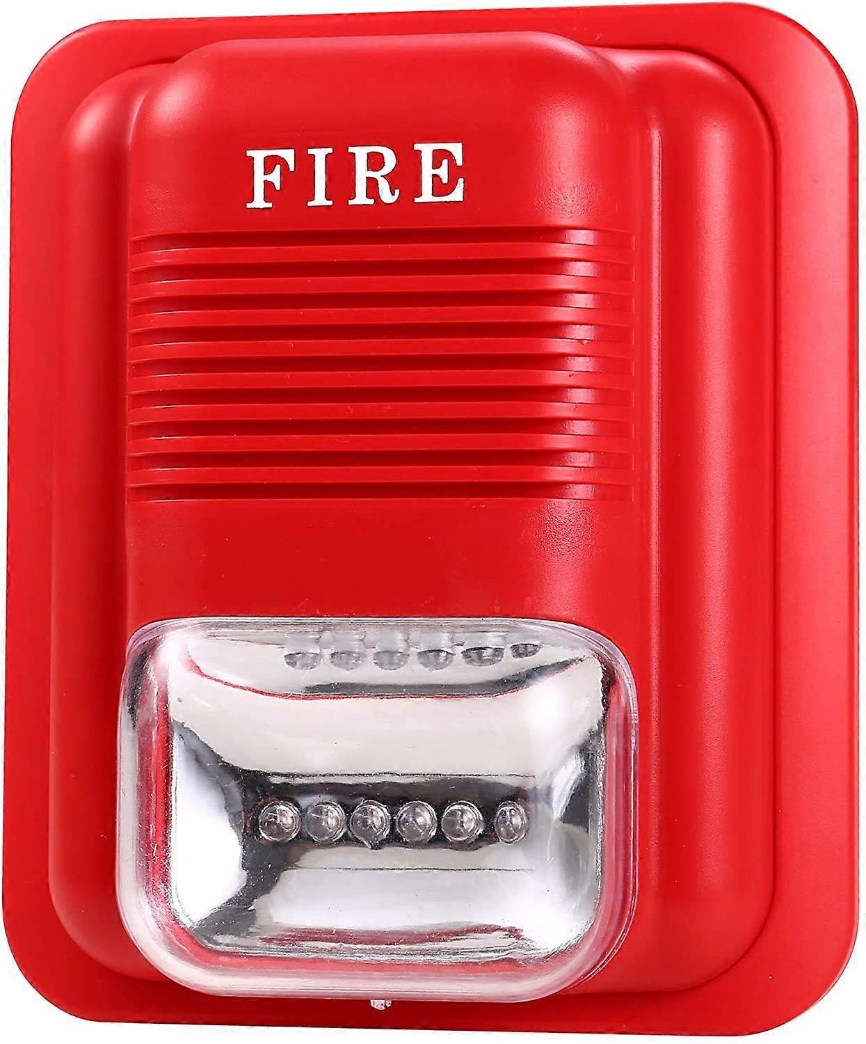 Wired 12/24VDC Fire Alarm with Strobe Light and 105dB Siren, Three Tones, LED, Easy Install