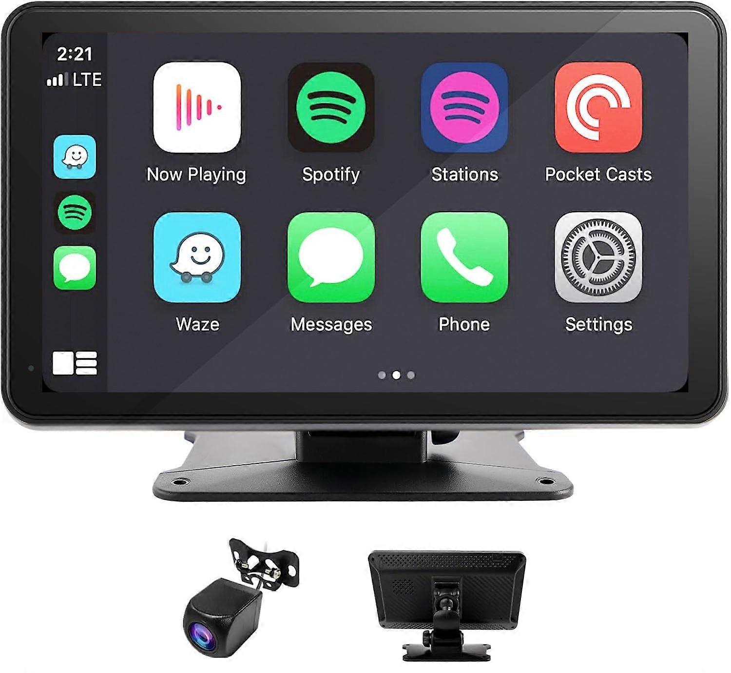 7 Inch Wireless Screen Compatible with Apple CarPlay & Android Auto, 1080P Night Vision Camera, Bluetooth 5.0