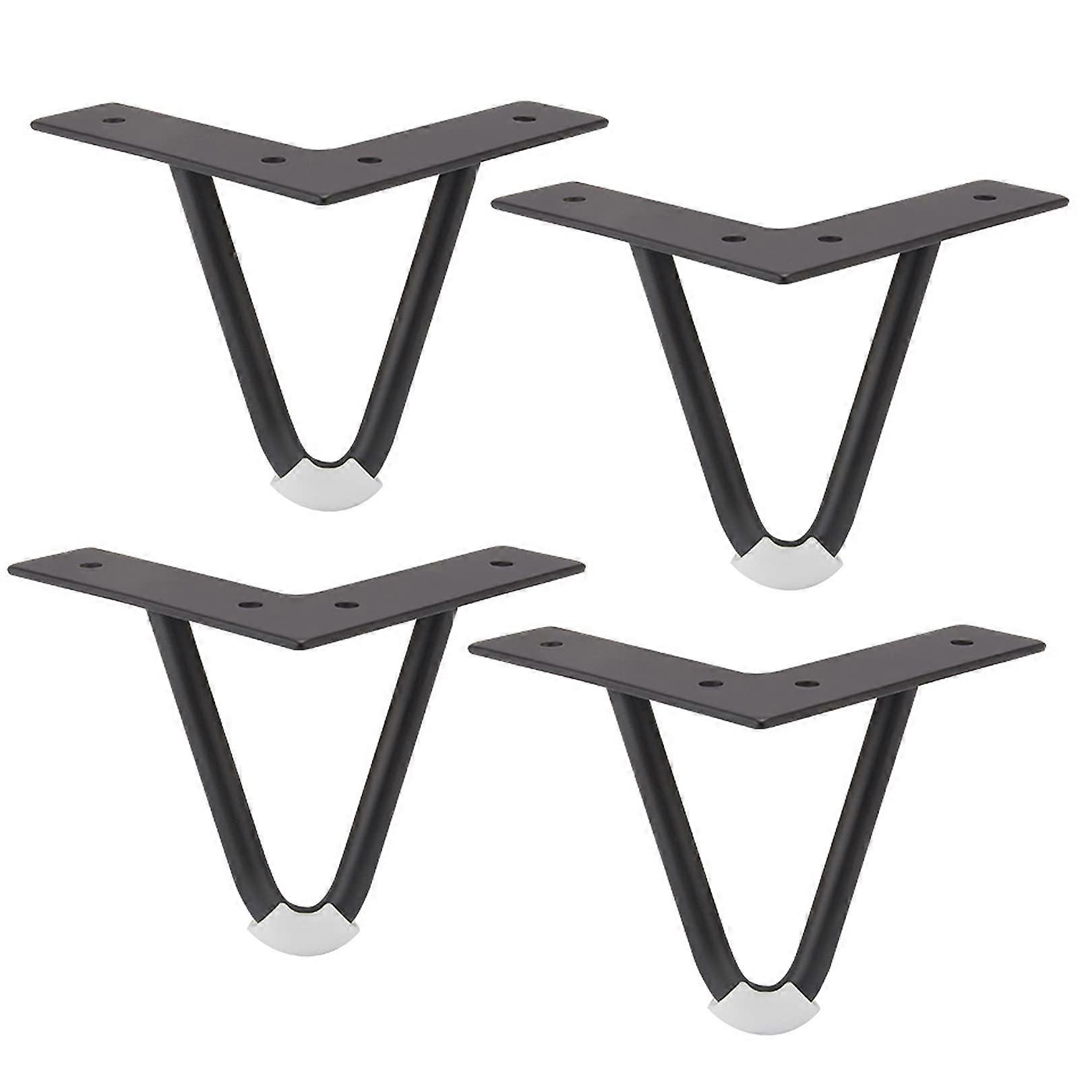 4PCS Metal Furniture Legs RustResistant Strong Load Capacity for Sofa Table Cabinet Black 12cm
