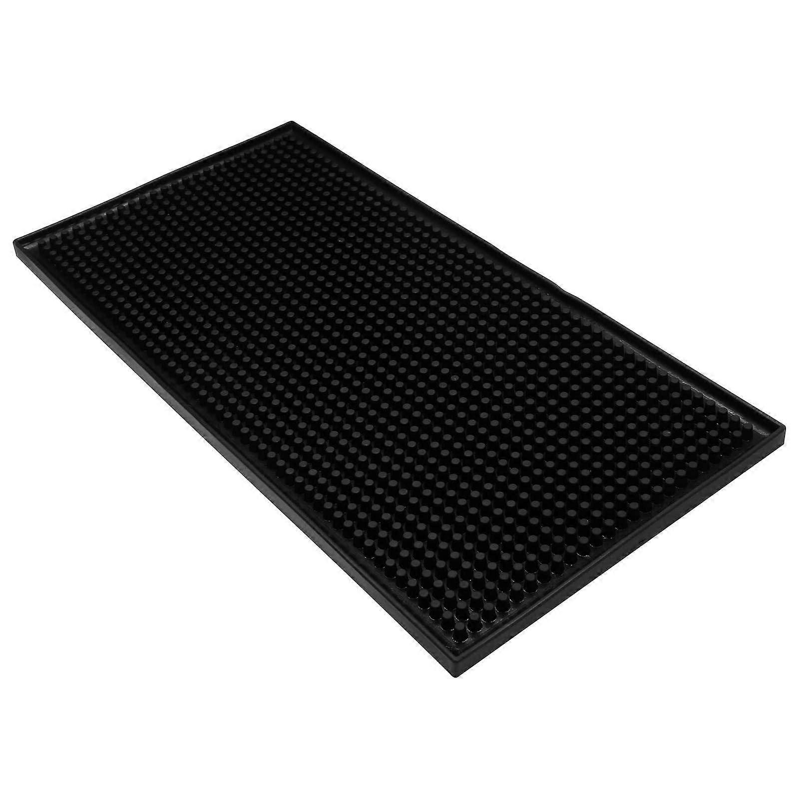 Black PVC Bar Mat 6x12 NonSlip Fast Drying Spill Protector for Home Bar and Coffee Counter