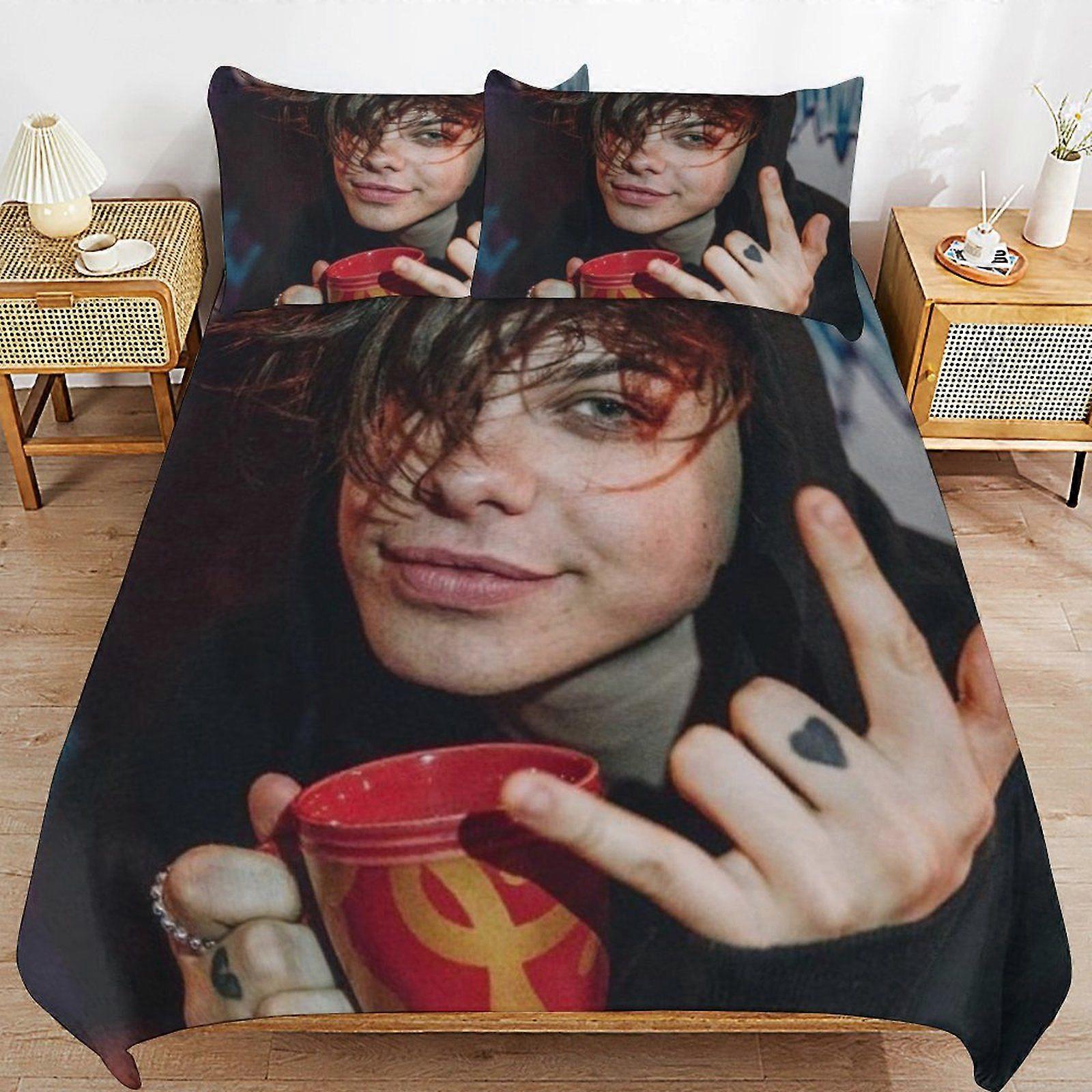 Conjunto de capa de edredom Yungblud Long Thread Comfort com zíper macio e funcional para um sono tranquilo.