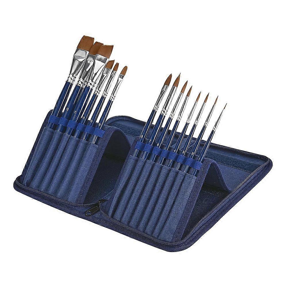 Professional Face Paint Brushes Set,Including 14pcs Different Size Paint Brushes & Standable Case,C