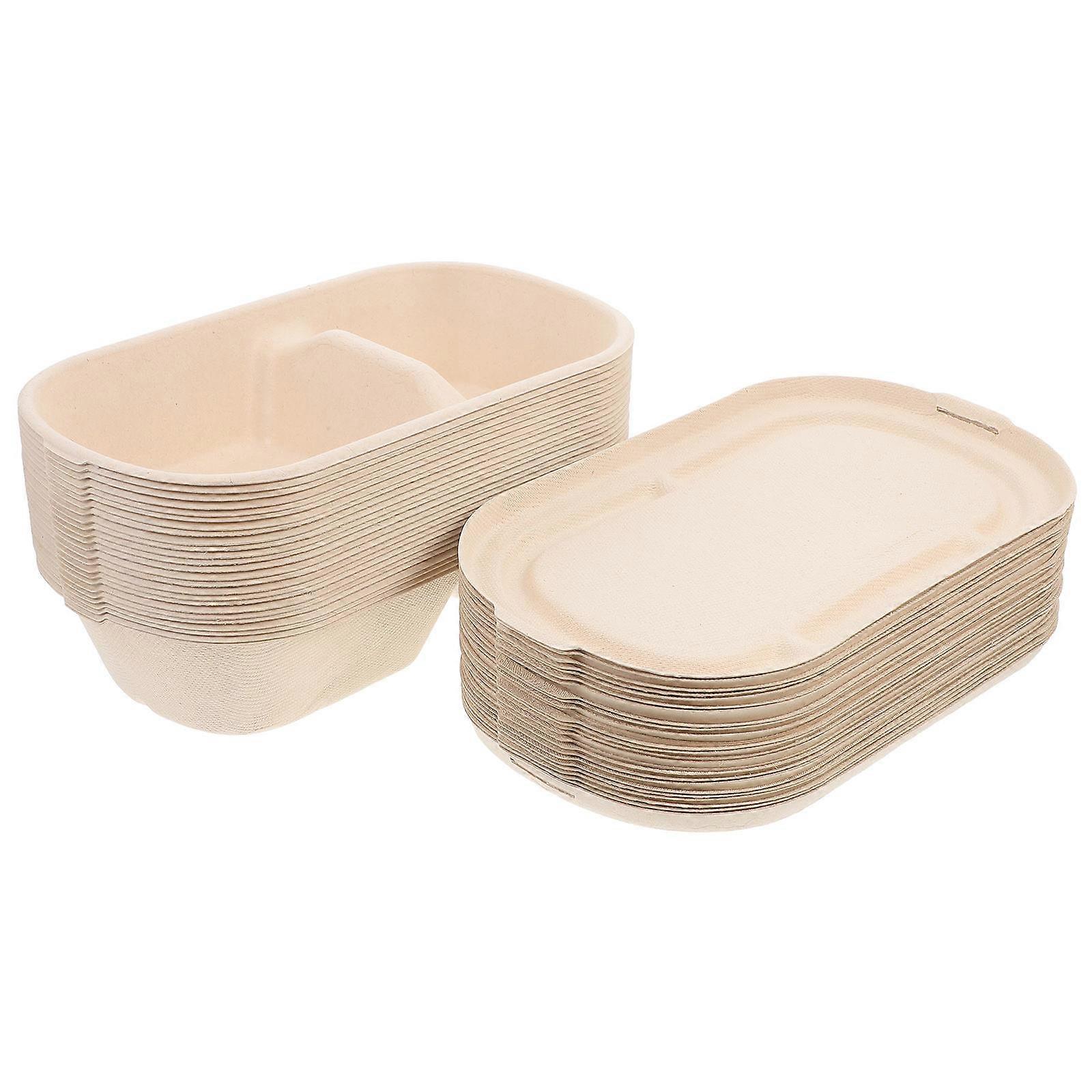 Khaki Pulp Meal for Takeout 25Sets