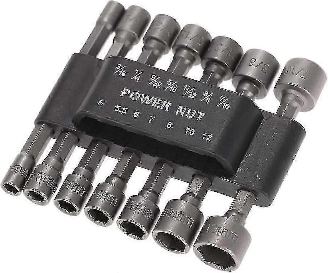 Versatile 14pcs Electric Nut Driver Set - Metric Socket Wrench with Quick Change Adapter 2025