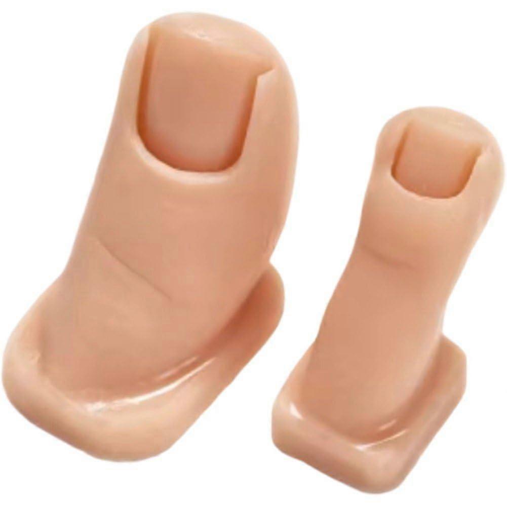 2pcs Silicone Nail Practice Toe Set for Pedicure Training with Realistic Mannequin Design