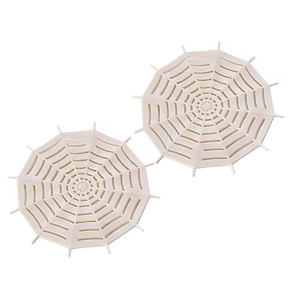 Drainer Filter Spider Web Shaped Sink Strainer for Home Use 2Pcs Beige