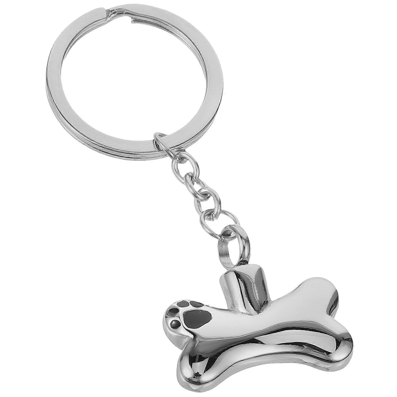 Pet Urn Container Key Chain for Ash Keepsake 5Pcs Silver Titanium Steel
