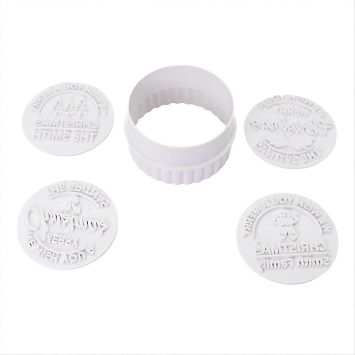 4 Piece Christmas Cookie Stamp with Cutter