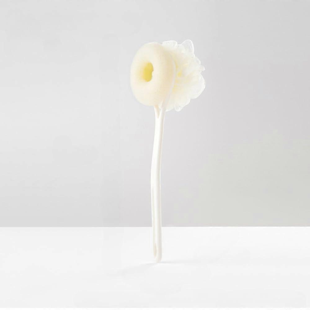 Long Handle Bath Brush and Sponge, Dual Sided Back Scrubber with Soft Bristles, Yellow