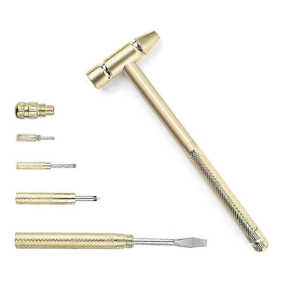 Anti-Rust Copper Hammer and Screwdriver Hand Tool, Screwdriver Hammer is Perfect compatible Opening 