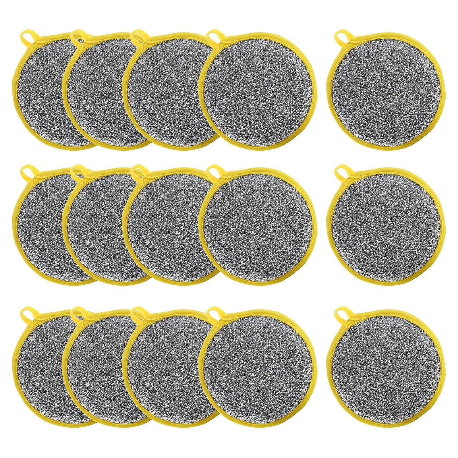 15pcs DualSided Round Kitchen Scrubber Sponges for Pots Pans and Multipurpose Cleaning