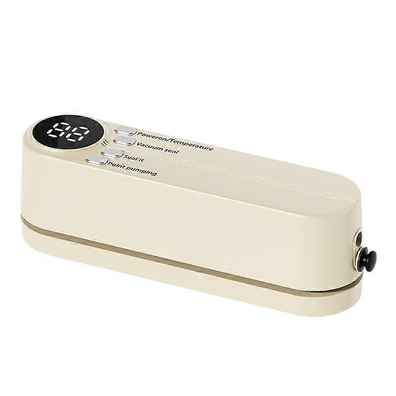 USB Rechargeable Vacuum Sealer Machine for Food Storage with Fully Automatic Compact Design White