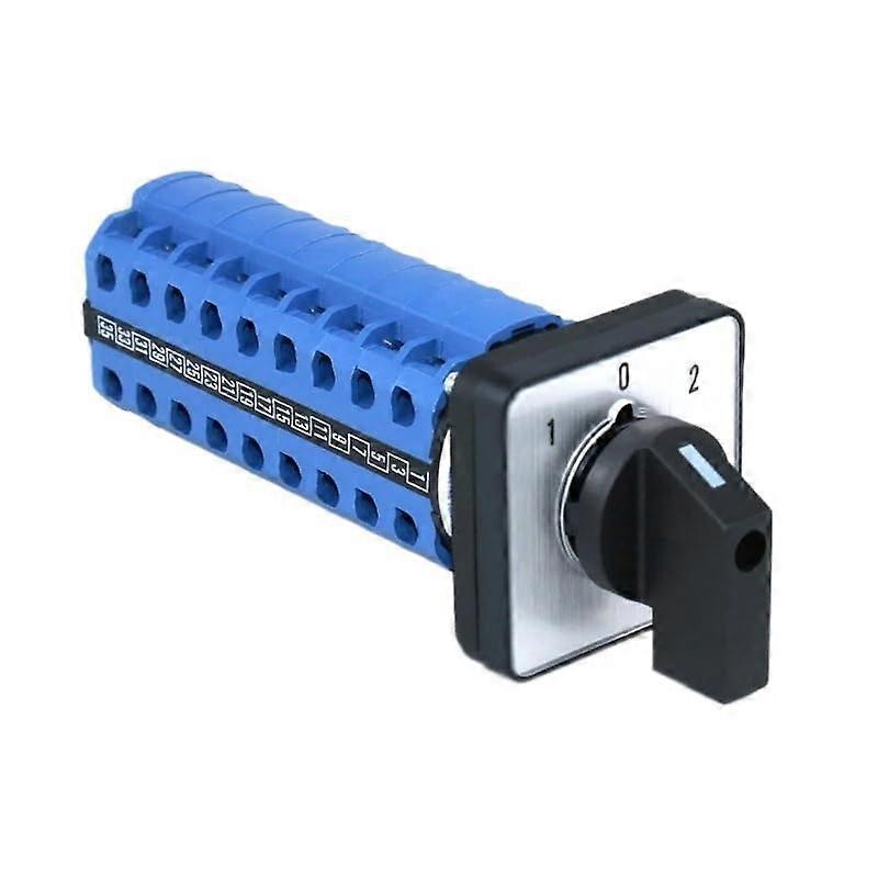 3Way Cam Switch 20A Panel Mount Rotary Switch ON OFF ON 9P Manual 64mm Silver